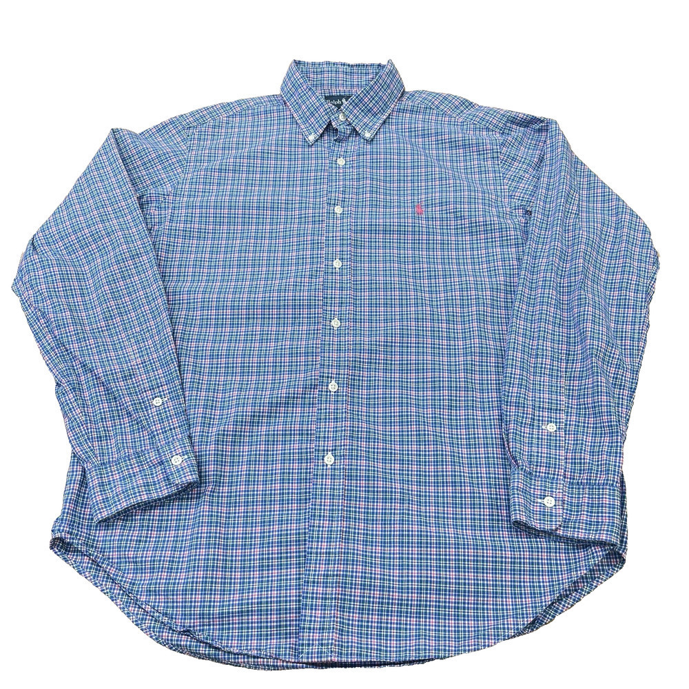 Vintage Ralph Lauren Classic Fit Multi Colorful Button Down Shirt Size L Preppy - Picture 4 of 12